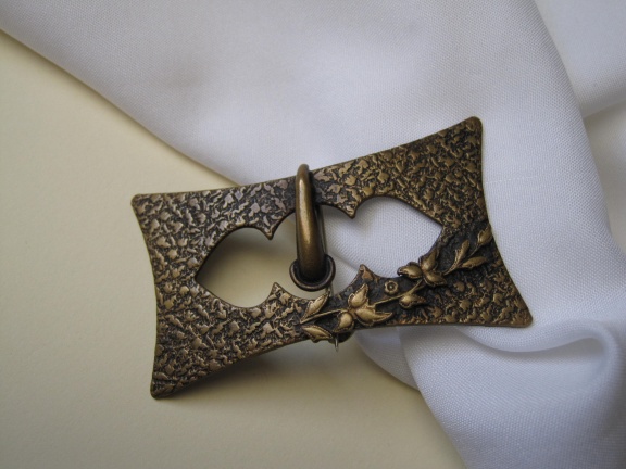 Broche gesp art nouveau 6.1x3.5 cm - Afbeelding 2