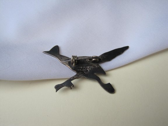Zilveren broche roadrunner vogel 5.1x2.7 cm - Afbeelding 4