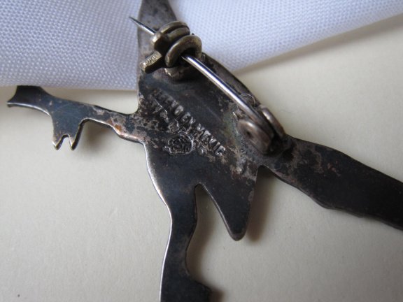 Zilveren broche roadrunner vogel 5.1x2.7 cm - Afbeelding 6