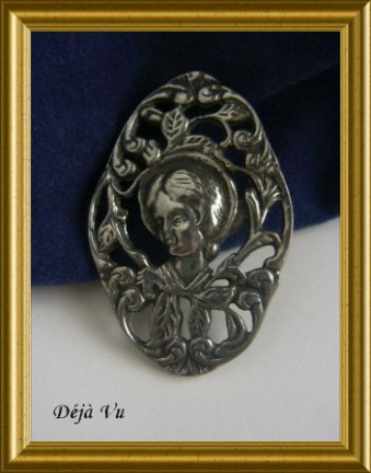 Mooie tinnen (94%) broche // vintage pewter brooch - nr. 1