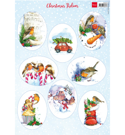 Marianne Design, A4-knipvel, Christmas Robbins, nr. VK9578 - nr. 1