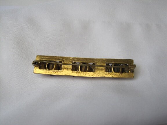 Broche antiek met Tsjechisch boheems rode kristal stenen 6.4x1.2 cm - Afbeelding 5