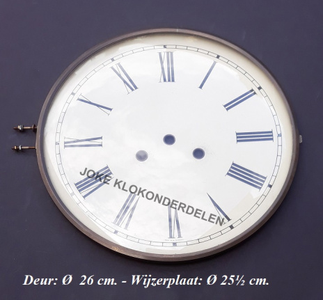 Klok deur / wijzerplaat = bol glas = 40309