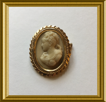 Vintage broche : glas camee - Afbeelding 4