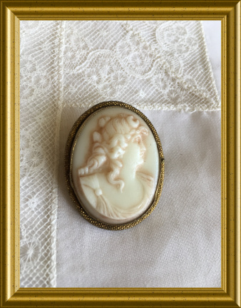 Antieke broche : glas camee - Afbeelding 2