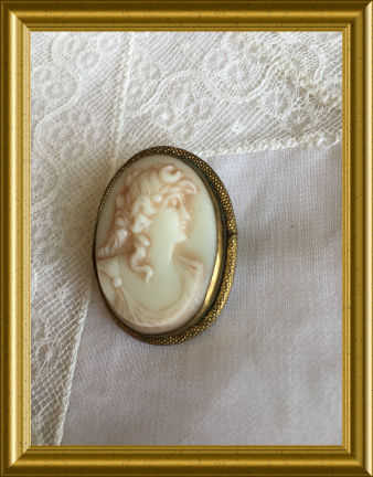 Antieke broche : glas camee - Afbeelding 3