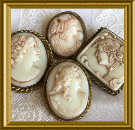 Antieke broche : glas camee - Afbeelding 5