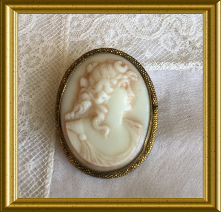 Antieke broche : glas camee - Afbeelding 6