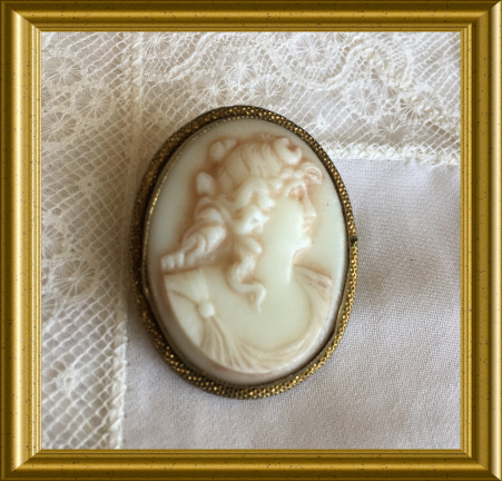 Antieke broche : glas camee - Afbeelding 7