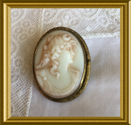 Antieke broche : glas camee - Afbeelding 8