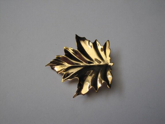 Zilveren verguld broche Coro vergulde bladbroche 3.4x3.3 cm. - Afbeelding 6