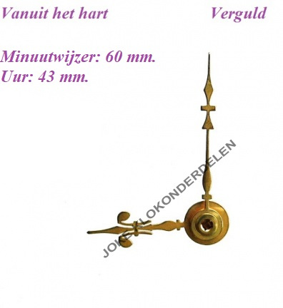 = Franse pendule wijzers = Fleur de Lys = Verguld=39878