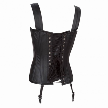 Echt leren corset model 04 zwart in xs t/m 10xl - Afbeelding 2