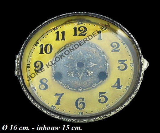 Pendule deur / wijzerplaat = bol glas = 40161