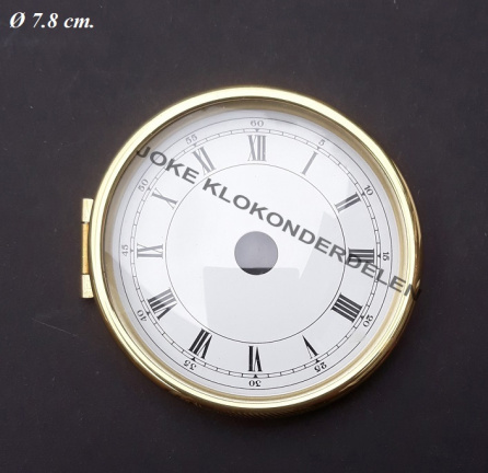 Pendule deur / wijzerplaat = bol glas 40368