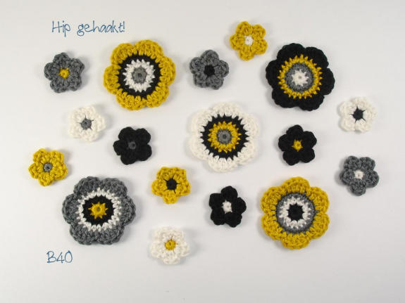 Hip gehaakt! gehaakte bloemen applicaties - nr. 1