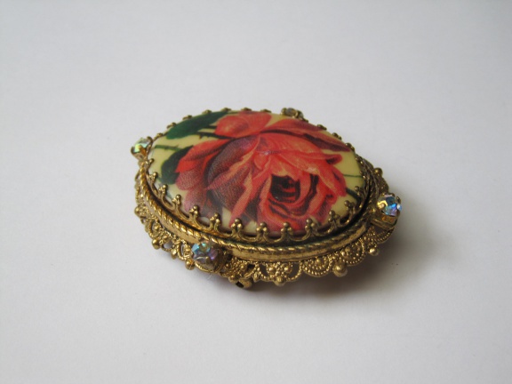 Broche antieke camee roos afbeelding /Germany 5.2x4.1 cm. - Afbeelding 3