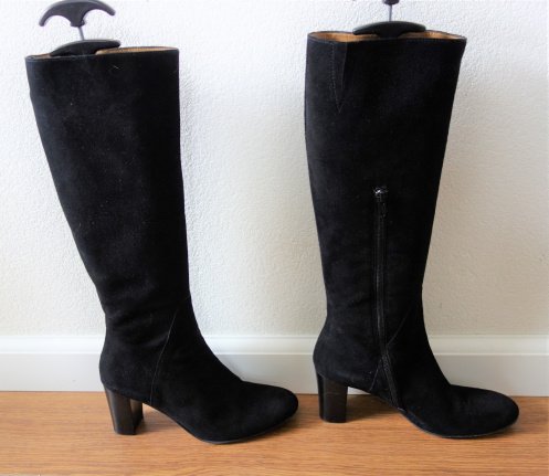 FRED DE LA BRETONIÈRE Zwart suede laarzen (1x Gedragen; Mt.37; WP320eur) - Afbeelding 2