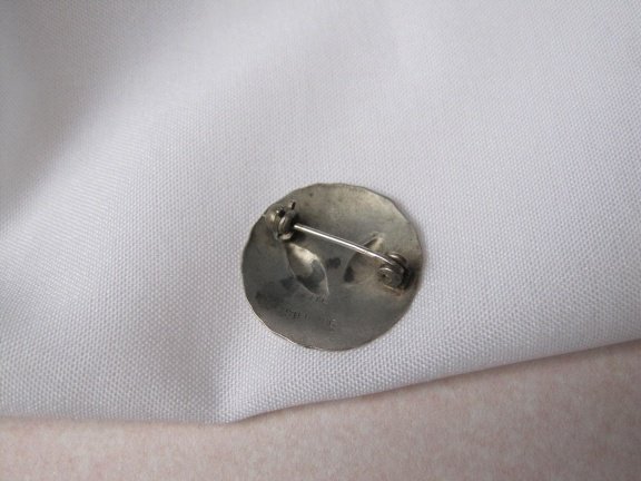 Zilveren broche antiek denneappels 1.8 cm Stuart Nye - Afbeelding 6