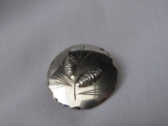 Zilveren broche antiek denneappels 1.8 cm Stuart Nye - Afbeelding 7