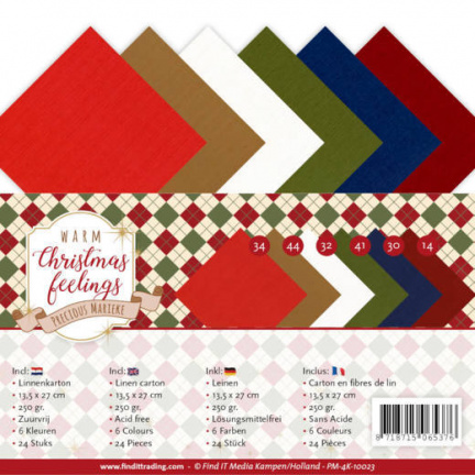 Precious Marieke, Warm Christmas Feelings, Linnenpakket vierkant, PM-4K-10023 - nr. 1