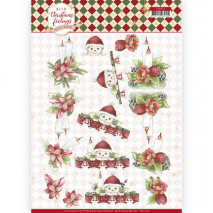 Precious Marieke, Warm Christmas Feelings, 3d-knipvel, Christmas Candles, nr. CD11319 - nr. 1