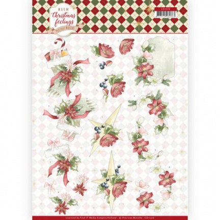 Precious Marieke, Warm Christmas Feelings, 3d-knipvel, Red Christmas Ornaments, nr. CD11316 - nr. 1