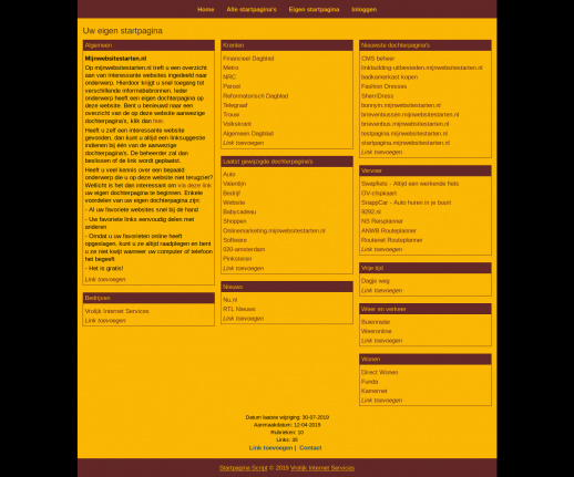 Compleet Nieuw Startpagina Script Te Koop - Multi-Domein Licentie - nr. 1