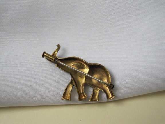 Broche antiek koperen olifant 4.2x2.9 cm - Afbeelding 2
