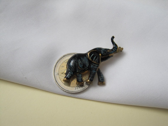 Broche antiek koperen olifant 4.2x2.9 cm - Afbeelding 3