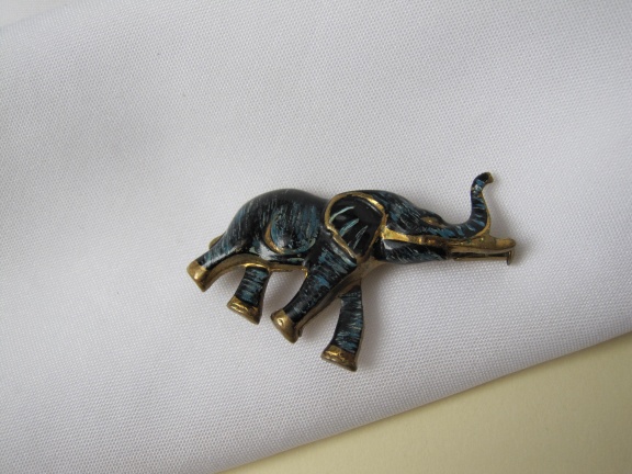 Broche antiek koperen olifant 4.2x2.9 cm - Afbeelding 5