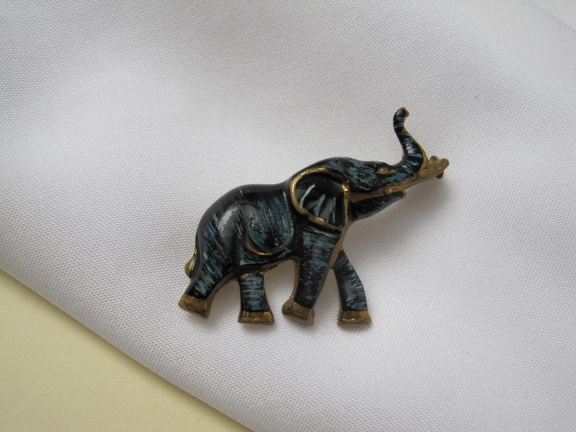 Broche antiek koperen olifant 4.2x2.9 cm - Afbeelding 6