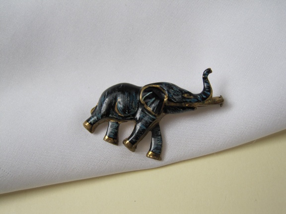 Broche antiek koperen olifant 4.2x2.9 cm - Afbeelding 7