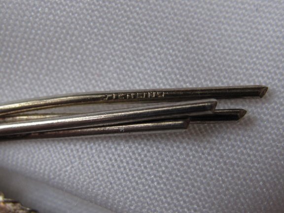 Zilveren broche antiek Art Deco blad takjes model 6.7x4.8 cm - Afbeelding 4