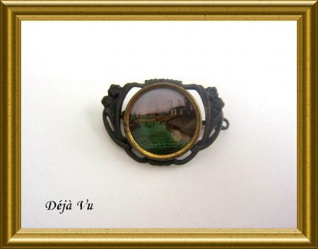 Oude kleine jugendstil broche : Hoek van Holland, Waterweg - nr. 1