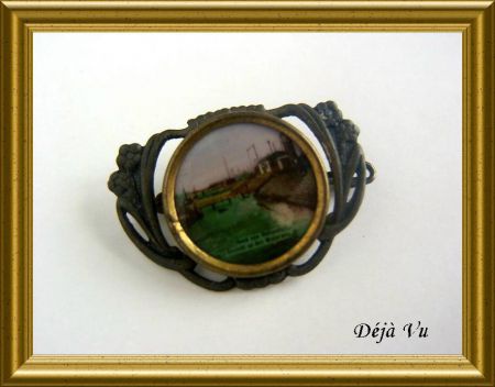 Oude kleine jugendstil broche : Hoek van Holland, Waterweg - Afbeelding 2
