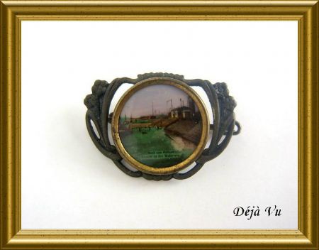 Oude kleine jugendstil broche : Hoek van Holland, Waterweg - Afbeelding 4