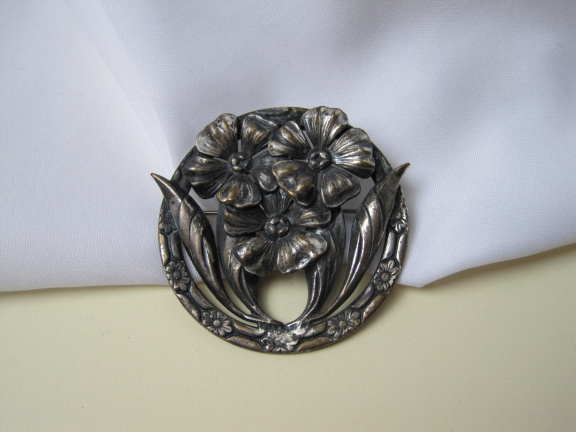 Broche aniek bloemen motief 5.3 cm - nr. 1
