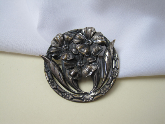 Broche aniek bloemen motief 5.3 cm - Afbeelding 4