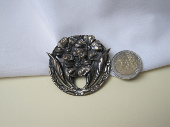 Broche aniek bloemen motief 5.3 cm - Afbeelding 5