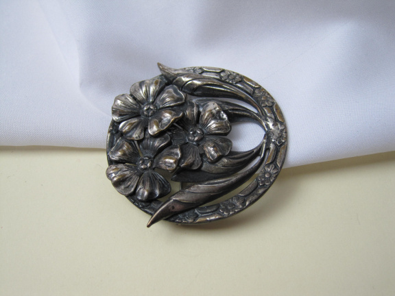 Broche aniek bloemen motief 5.3 cm - Afbeelding 6