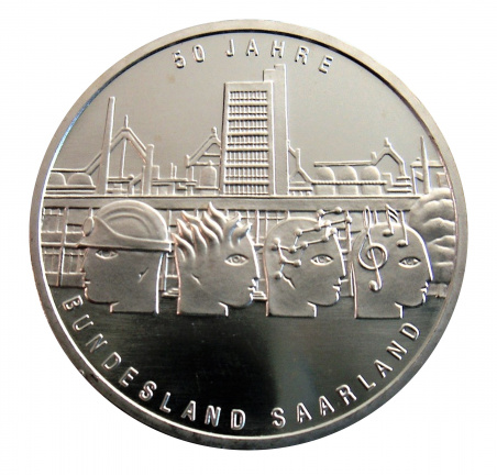 Duitsland,10 EURO, 2007 (G), Saarland, zilver .925 - nr. 1