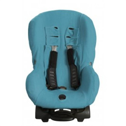 Hoes voor autostoel turquoise badstof
