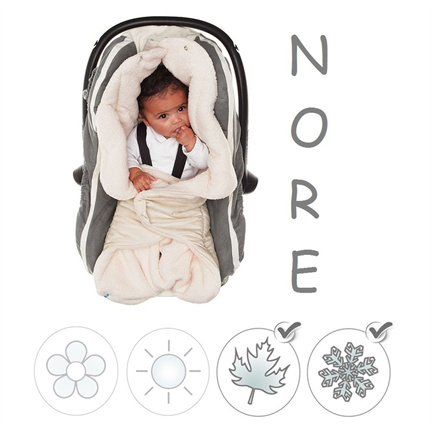 Warme Baby Wrap NORE - zeer warme wikkeldeken suede en bont