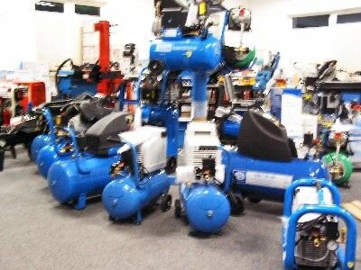 Power compressor 4,1 PK 400 V 2cyl.100l tank,aanzuig 480 l