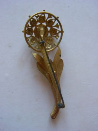Oude broche : bloem - Afbeelding 3