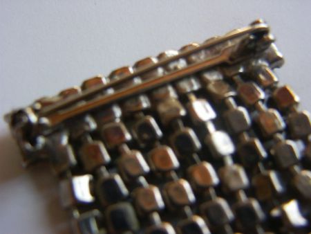 Oude strass broche ; sliertjes - Afbeelding 2