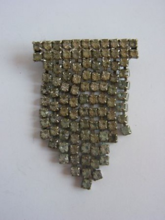 Oude strass broche ; sliertjes - Afbeelding 3