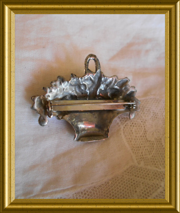 Mooie oude broche : bloemenmand - Afbeelding 2
