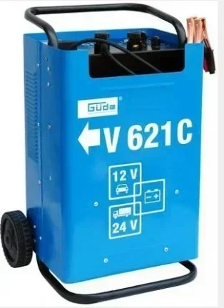 Professionele acculader, snellader met starthulp 12/24 V verrijdbar